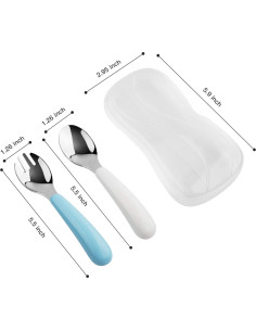 Kirecoo Utensilios para Niños de Acero Inoxidable - 4 Piezas 2