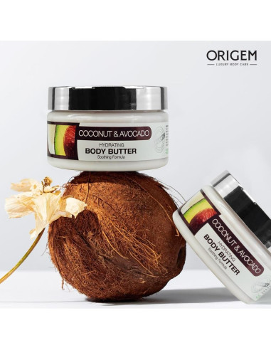 Manteca Corporal ORIGEM 226.8 g - Hidratante No Graso con Aceite de Coco y Aguacate