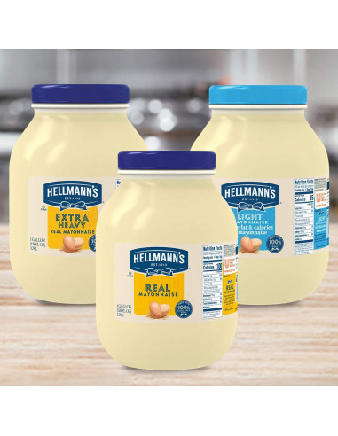 Mayonesa Ligera Hellmann's 3.78L Sin Gluten, 40 Calorías