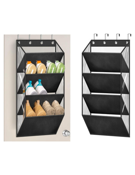 Organizador de Zapatos Colgante AOODA 4 Niveles Negro 76 cm Organizador de Zapatos Colgante AOODA 4 Niveles Negro 76 cm