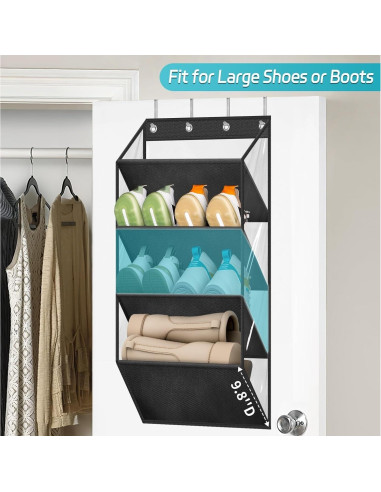 Organizador de Zapatos Colgante AOODA 4 Niveles Negro 76 cm