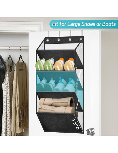 Organizador de Zapatos Colgante AOODA 4 Niveles Negro 76 cm Organizador de Zapatos Colgante AOODA 4 Niveles Negro 76 cm