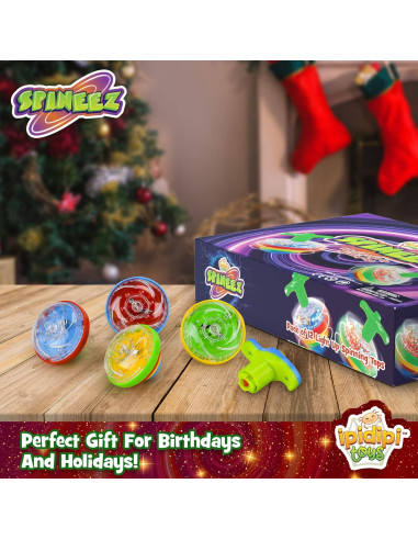 Trompos Giratorios LED IPIDIPI TOYS Spineez - Paquete de 12