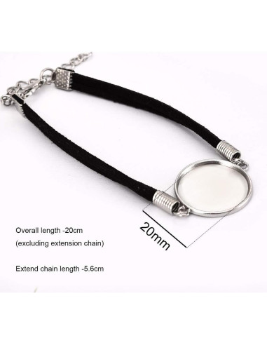 Kit de Fabricación de Joyería DROLE - 40 Piezas Pulseras Cuero Negro