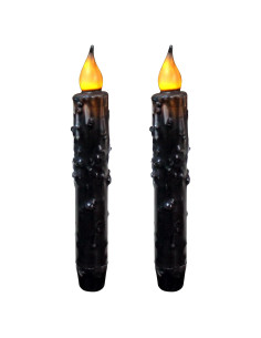 Velas Taper LED CVHOMEDECO 17.1 cm Negro Mate 2 PCS