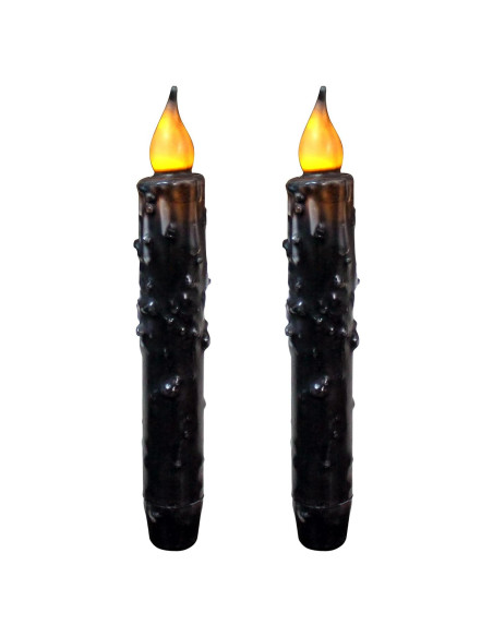 Velas Taper LED CVHOMEDECO 17.1 cm Negro Mate 2 PCS Velas Taper LED CVHOMEDECO 17.1 cm Negro Mate 2 PCS