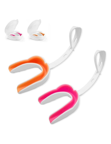 Paquete de 2 Protectores Bucales KLASHE para Jóvenes - Rosa y Naranja
