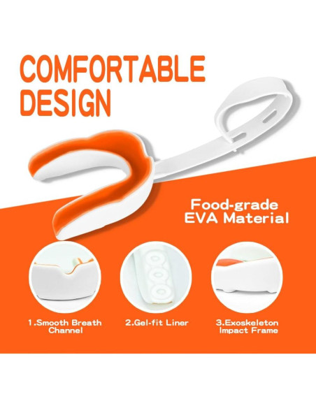 Paquete de 2 Protectores Bucales KLASHE para Jóvenes - Rosa y Naranja Paquete de 2 Protectores Bucales KLASHE para Jóvenes - Rosa y Naranja