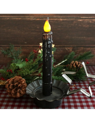 Velas Taper LED CVHOMEDECO 17.1 cm Negro Mate 2 PCS