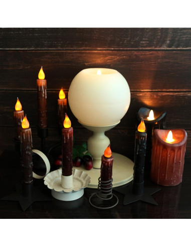 Velas Taper LED CVHOMEDECO 17.1 cm Negro Mate 2 PCS