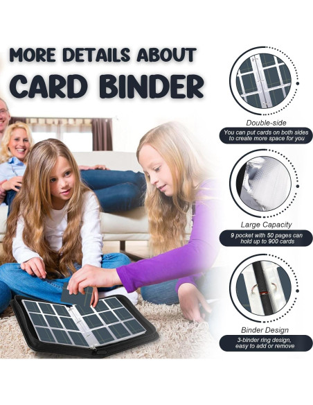 Carpeta de Tarjetas Coleccionables HYMENEX 900 Bolsillos PU Carpeta de Tarjetas Coleccionables HYMENEX 900 Bolsillos PU