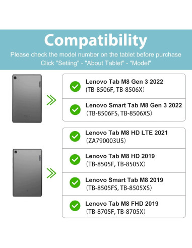 Funda Dura Slim ProCase para Lenovo Tab M8 8" 2022 - Negro