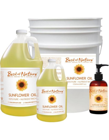 Aceite de Masaje de Girasol Puro Lo Mejor de la Naturaleza 236.6 ml