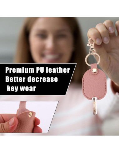 Funda de Llave de Coche de Cuero PU Rosa - Protector y Soporte