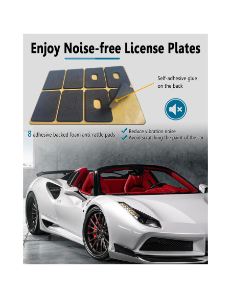 Marcos de Placa de Licencia ZXFOOG - Aluminio Negro Patrón Carbono Marcos de Placa de Licencia ZXFOOG - Aluminio Negro Patrón Carbono