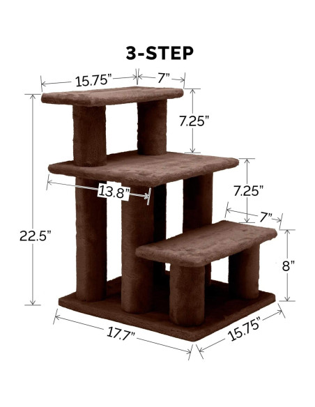 Escaleras para Mascotas Furhaven 3 Pasos Marrón - 55.88 cm Escaleras para Mascotas Furhaven 3 Pasos Marrón - 55.88 cm