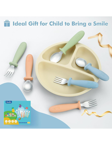 Set de Utensilios para Niños DRKIO 6 Piezas Acero Inoxidable Set de Utensilios para Niños DRKIO 6 Piezas Acero Inoxidable