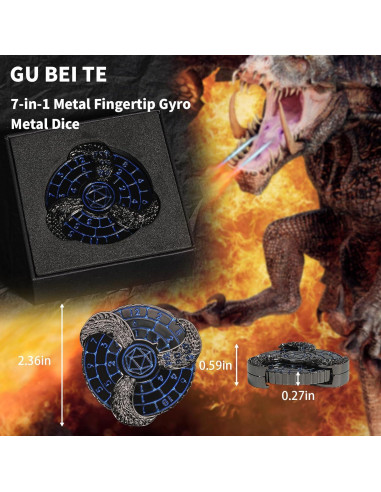 Juego de Dados DND 7 en 1 Metal GU BEI TE con Giroscopio