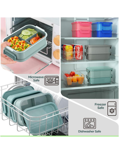Caja de Almuerzo Bento DaCool 74 OZ Apilable a Prueba de Fugas Caja de Almuerzo Bento DaCool 74 OZ Apilable a Prueba de Fugas