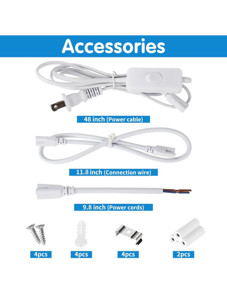 Luz de Taller LED 2FT AQIQUUT 25W 6500K 3200LM 2-Pack Luz de Taller LED 2FT AQIQUUT 25W 6500K 3200LM 2-Pack