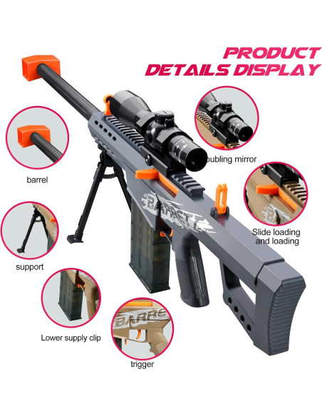 Pistola de Juguete Bsyzyani HD con Balas Blandas 0.88 kg Pistola de Juguete Bsyzyani HD con Balas Blandas 0.88 kg