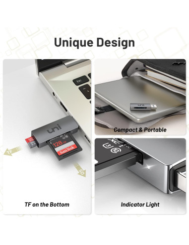 Lector de Tarjeta SD USB 3.0 uni - Alta Velocidad 2TB