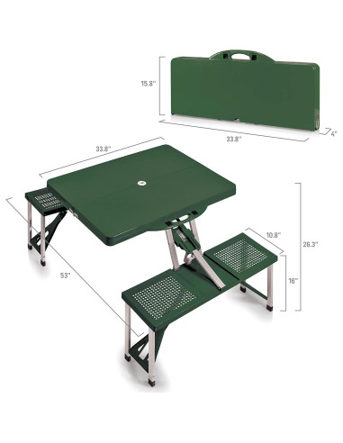 Mesa de Picnic Plegable PICNIC TIME con Orificio para Paraguas