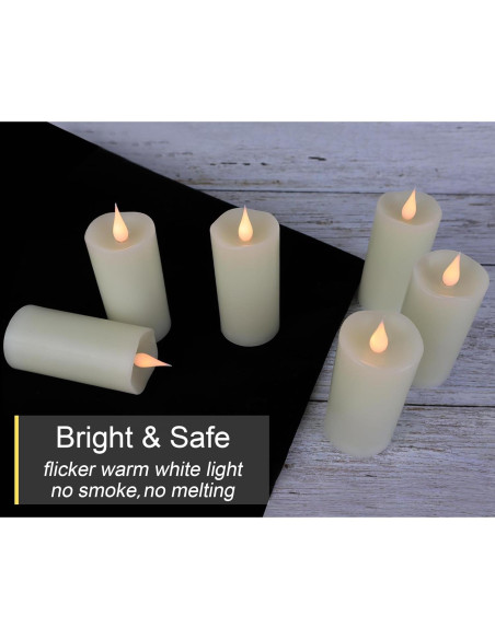 Velas LED Sin Llama 3D Parpadeantes TECHLONG - Paquete de 6 Velas LED Sin Llama 3D Parpadeantes TECHLONG - Paquete de 6