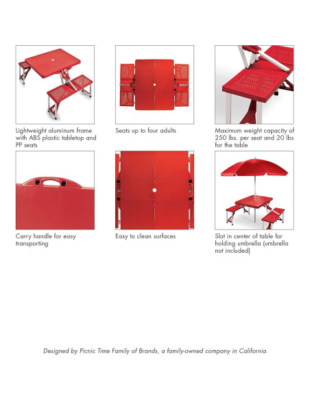 Mesa de Picnic Plegable PICNIC TIME con Orificio para Paraguas Mesa de Picnic Plegable PICNIC TIME con Orificio para Paraguas