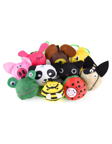 10 Bolsas de Compras Reutilizables Ecológicas Animales 37x51cm
