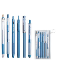 Juego de 6 bolígrafos de gel pastel VideMundi 0.5mm retráctiles