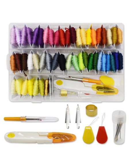 Kit de Hilo de Bordado 100% Algodón Renashed 50 Colores 8m Kit de Hilo de Bordado 100% Algodón Renashed 50 Colores 8m