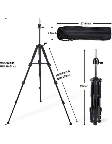 Soporte de Peluca Trípode QISHI YUHUA Ajustable 139.7 cm Soporte de Peluca Trípode QISHI YUHUA Ajustable 139.7 cm