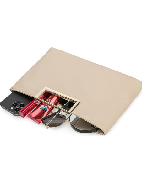 Bolso de Cuero Vegano Charming Tailor Beige 30x20cm Bolso de Cuero Vegano Charming Tailor Beige 30x20cm