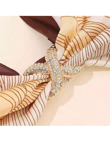 Anillo Broche de Bufanda de Seda Infinito Oro Rosa y Oro