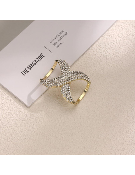 Anillo Broche de Bufanda de Seda Infinito Oro Rosa y Oro