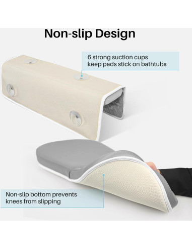 Juego de Almohadillas para Rodillas y Codos Gris - Espuma Viscoelástica