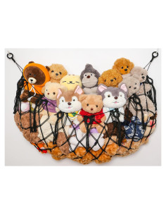 Hamaca de Macramé YKBU para Animales de Peluche 124.5x30.5cm Negro