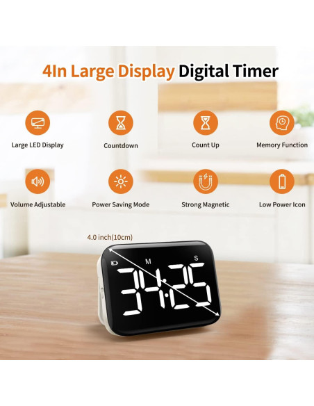 Temporizador Digital VOCOO Magnético para Cocina 99 Minutos
