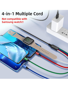 Cargador 4 en 1 Amasuki para iWatch y iPhone 1.22m 2