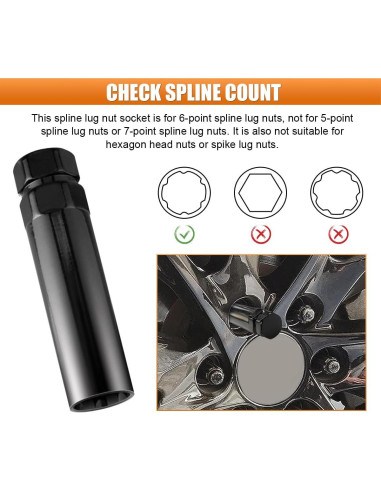 Llave de tuerca de perno 7 splines LHDOS 20.3 mm acero CR-V