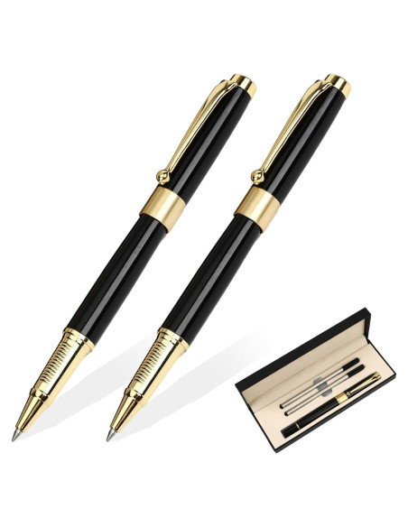 Set de Bolígrafos de Lujo YIVONKA - 2 Negros 0.5mm con Recargas Set de Bolígrafos de Lujo YIVONKA - 2 Negros 0.5mm con Recargas