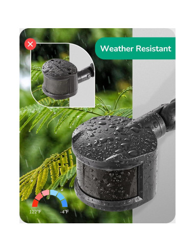 Sensor de Movimiento EDISHINE 180 Ajustable 18.3m Negro