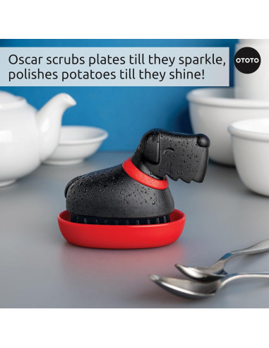 Cepillo para Platos OTOTO Oscar Rojo - Gadget de Cocina Divertido