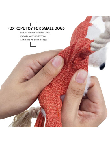 Juguete para Perro Zorro Vitscan con Squeaker y Cuerda 27cm