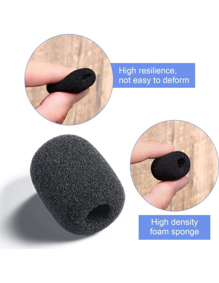 50 Piezas Filtros de Espuma para Micrófono Weewooday Negro 50 Piezas Filtros de Espuma para Micrófono Weewooday Negro