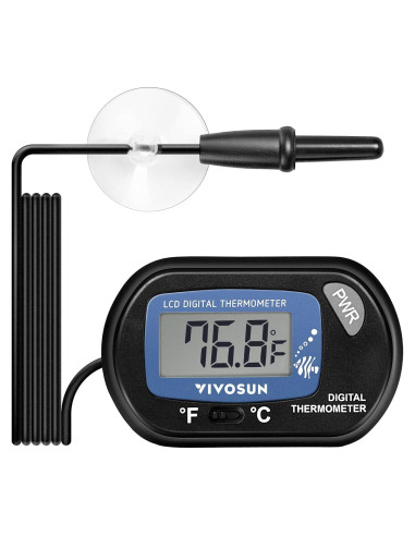 Termómetro Digital LCD VIVOSUN para Acuario 1 Pack - Precisión -50C a +70C