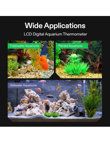 Termómetro Digital LCD VIVOSUN para Acuario 1 Pack - Precisión -50C a +70C