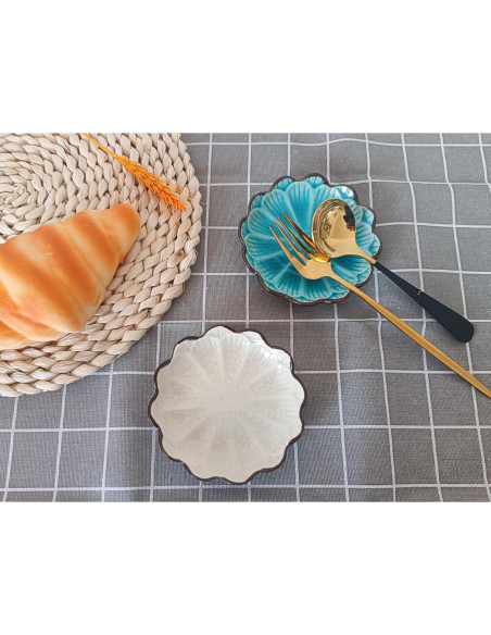 Soporte para cuchara de cerámica floral TOPYOKK - Grietas de hielo Soporte para cuchara de cerámica floral TOPYOKK - Grietas de hielo