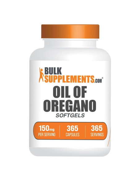 Cápsulas Blandas de Aceite de Orégano BulkSupplements 150mg 365u Cápsulas Blandas de Aceite de Orégano BulkSupplements 150mg 365u